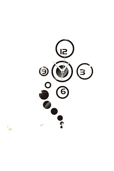 BV Decorative wall clock, Circles, Acrylic mirror, 40 cm, WC1012