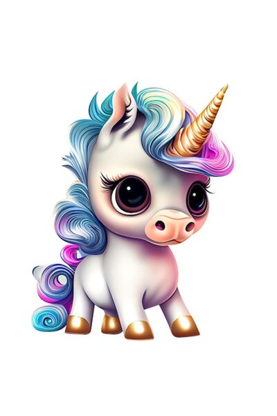 BV Autocolant decorativ, Unicorn, Albastru, 75 cm, 1202STK-1