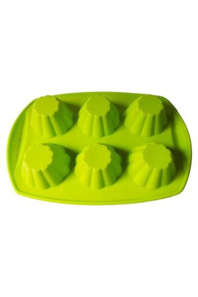 BV Силиконова форма за торти, 6 гнезда, зелена, 29 см
