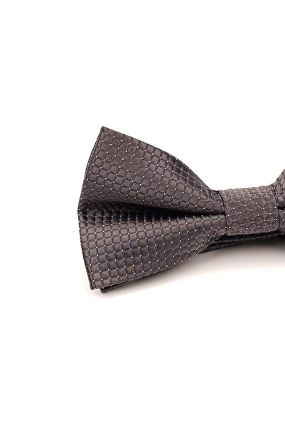 6AM Ceremony Papion pătrat gri închis din mătase pre-legat