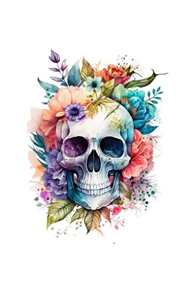 BV Sticker decorativ, Craniu, Multicolor, 82 cm, 1274STK