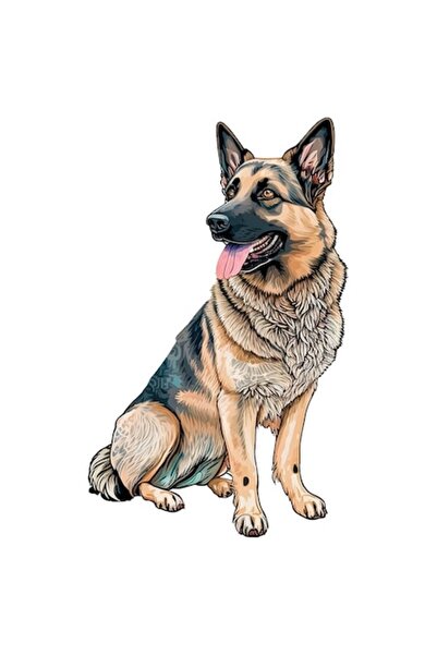 BV Autocolant decorativ, Ciobănesc german, Negru, 85 cm, 1203STK-2