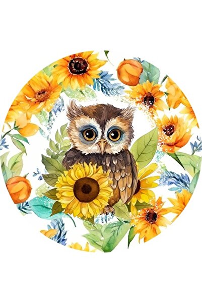 BV Autocolant decorativ, bufniță, multicolor, 60 cm