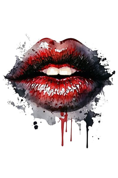 BV Decorative Sticker, Lips, Red, 60 cm