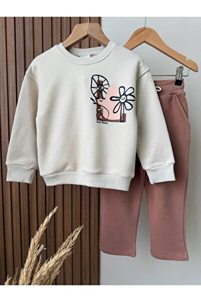 Pinkitokids Kino Nature Printed Sweatshirt and Pants Set