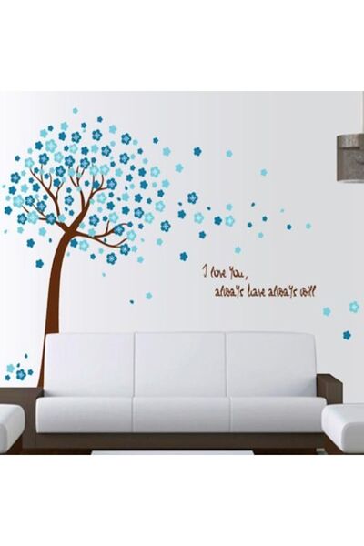 BV Decorative sticker, small tree with blue flowers 150 cm, 107STK