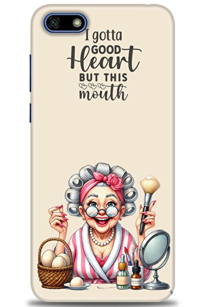 Rulet Aksesuar حافظة متوافقة مع هاتف هواوي Y5 2018 HD مطبوع + واقي شاشة سيرام...