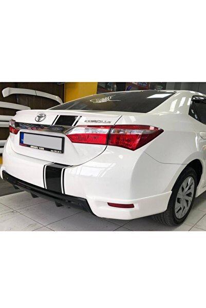 AkmTuning Toyota Corolla Twin Difüzör Parlak Siyah Plastik 2013 2014 2015 2016 2017 Arka-difizör-bodykit-ek