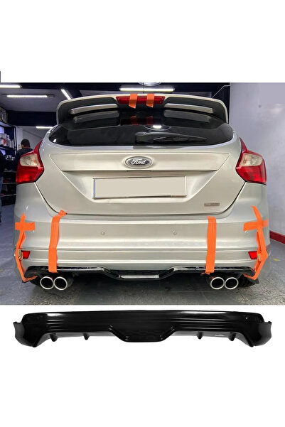 AkmTuning Ford Focus 3 HB Arka Ek Difüzör Siyah Plastik 2011 2012 2013 2014 A...