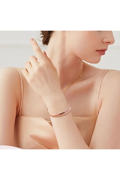 İMREN AKSESUAR Copper Flower Patterned Bracelet