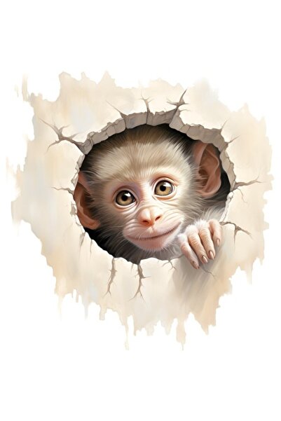BV Decorative sticker, Monkey, Gray, 1375STK-5