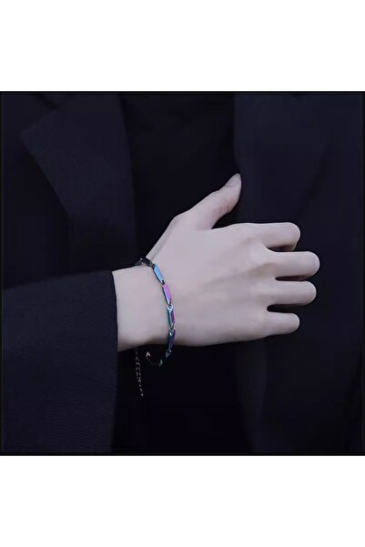 Tessero Brățară din oțel inoxidabil cu efect de curcubeu, 17+5 cm, unisex, multicoloră