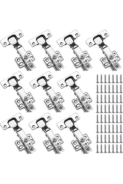 Pabbow Pack of 10 Soft-Close Corner Stop Cabinet Hinges, 110°