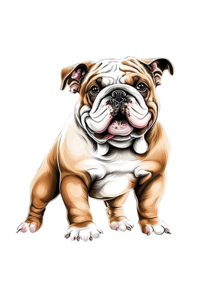 BV Autocolant decorativ, câine buldog, maro, 70 cm, 1203STK