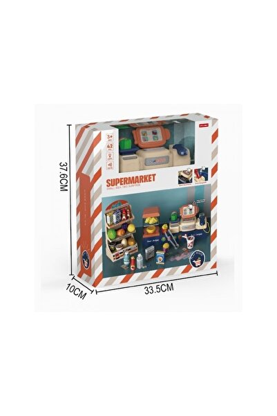 ALIBIBI supermarket play set with cash register and 42 accessories