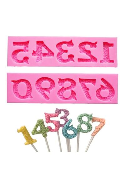 BV Set 2 silicone molds for marzipan numbers, 17 x 5.5 cm, 551COF