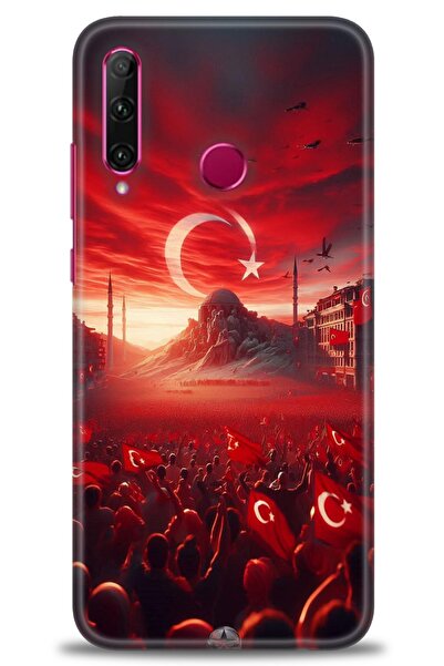 Rulet Aksesuar غطاء متوافق مع هاتف هواوي هونر 20 لايت HD مطبوع - غطاء سيليكون...