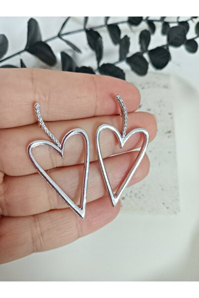 mos&more Silver Heart Stylish Women's Earrings