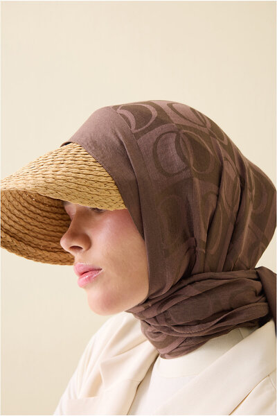 Imannoor DAMA DESEN AÇIK KAHVE NALİA PAMUK ŞAL 70 X 200