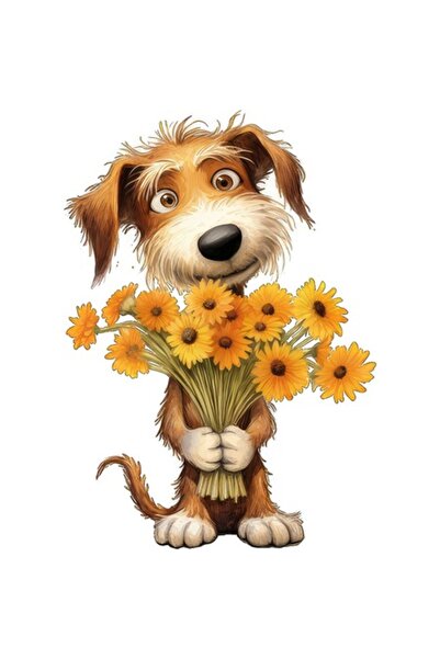 BV Decorative sticker, Dog, Orange, 84 cm