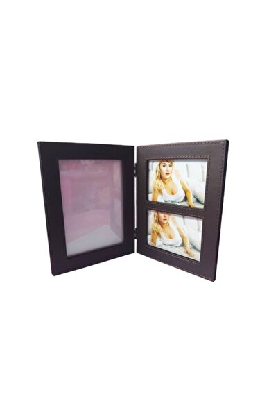 BV Double photo frame 13x9, Faux leather, 1D31
