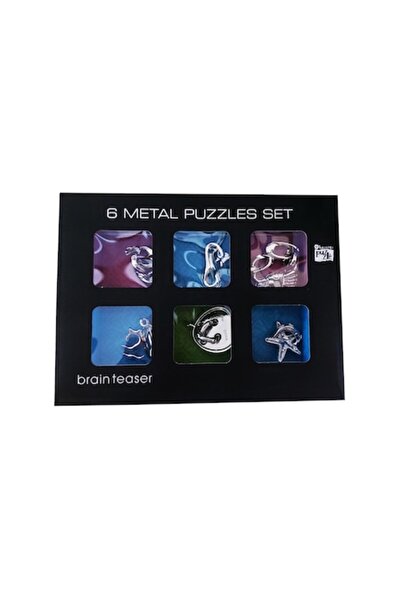 BV Set de puzzle-uri Brain Twister - 6 puzzle-uri metalice pentru copii și adolescenți, animale marine (375CUB)