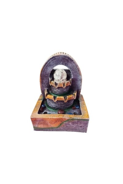 BV Artesian fountain with On/Off button, arch, 1 ball and LEDs, 26 cm (LX1917)