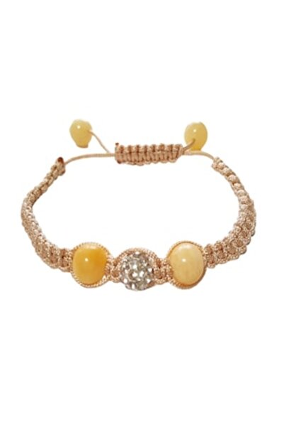 BV Bracelet with Hematite Stones, Charms and Crystals, Cream, 109BJ