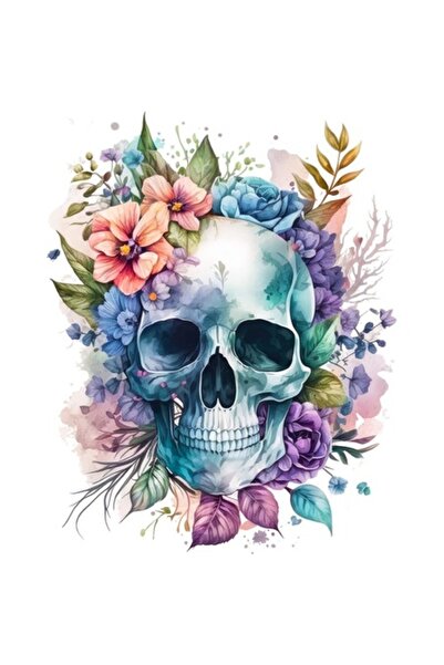 BV Autocolant decorativ, craniu, multicolor, 75 cm