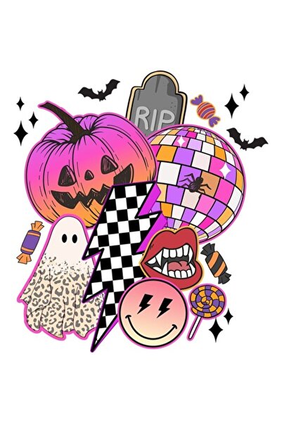 BV Autocolant decorativ, Halloween, roz, 66 cm, 1342STK