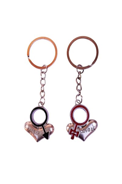 BV Set de 2 brelocuri cu inimă pentru chei, geantă sau rucsac (12BRL)