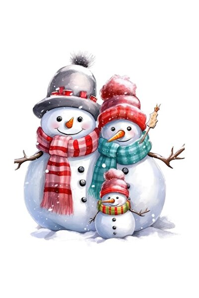 BV Autocolant decorativ, oameni de zăpadă, alb, 1367STK-1