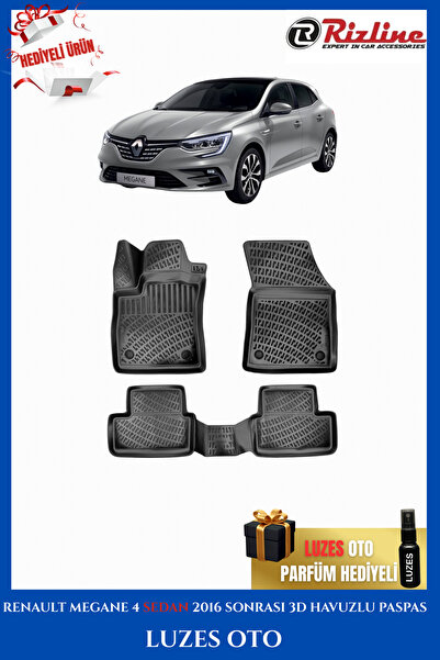 Rizline Renault Megane 4 SEDAN 3D Havuzlu Paspas 2024 Model Uyumlu