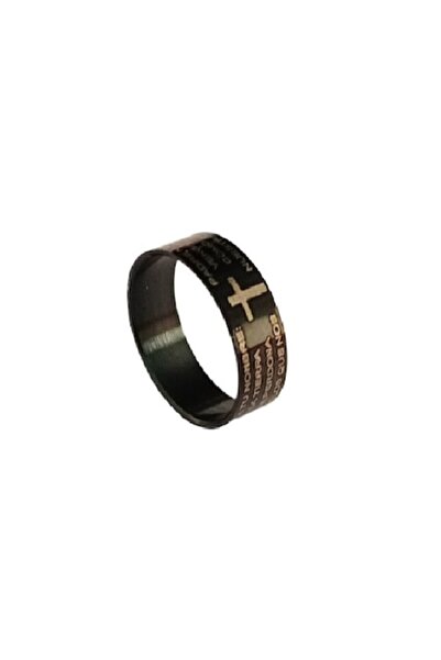 BV Prayer ring in Spanish, Black, Size 21