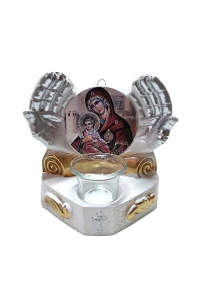 BV Lumânare cu două mâini, Fecioara Maria cu Pruncul Iisus, 17 cm, GXL050