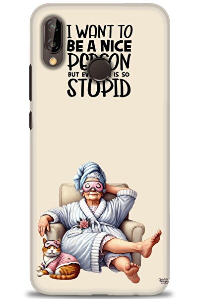 Rulet Aksesuar حافظة متوافقة مع هاتف هواوي P20 لايت HD مطبوع + واقي شاشة سيرا...