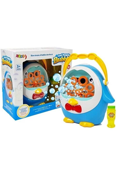 LeanToys Veľký stroj na bubliny pre deti, tvar modrého tučniaka, LeanToys, 8259