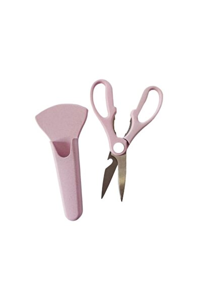 BV Kitchen Scissors with Stand, Multifunctional, Pink, 21 cm, S233