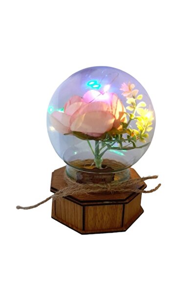 BV Aranjament floral cu luminițe și cutie muzicală, Multicolor, 15 cm, MM9868B