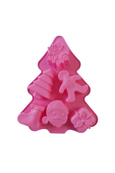 BV Silicone baking mold, Christmas theme, 6 cavities, Pink, 23 cm, 475COF