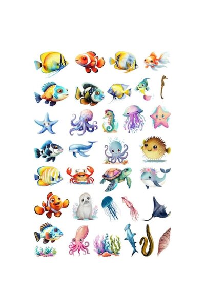 BV Autocolant decorativ - Animale marine, impermeabil 90x60 cm, 1305STK