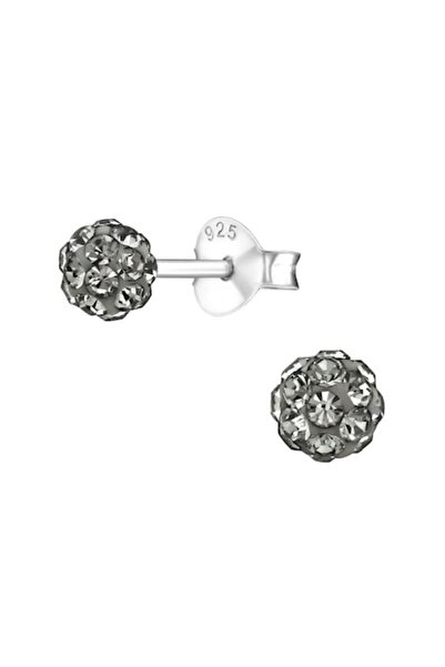 BV Cercei din argint în formă de sferă cu cristale Black Diamond, BV39278-4