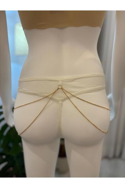 SİENNA SECRET String Zincirli Tanga Beyaz