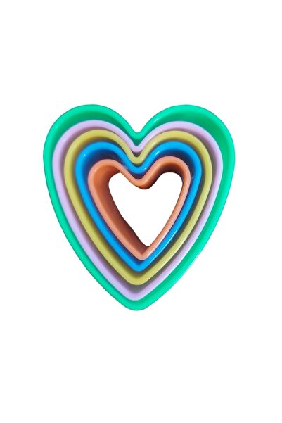 BV Set of 5 Heart-Shaped Cutters for Biscuits or Donuts, 9 cm