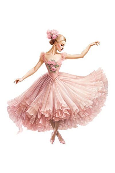 BV Decorative sticker - Ballerina, Pink, 67 cm