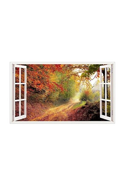 BV Autocolant decorativ, Fereastră 3D, Pădure, 85 cm, 540STK