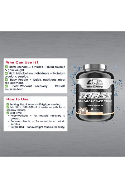 Core Champs مكسب كتلة عضلية، أحماض أمينية أساسية للقوة وبناء العضلات الهزيلة،...