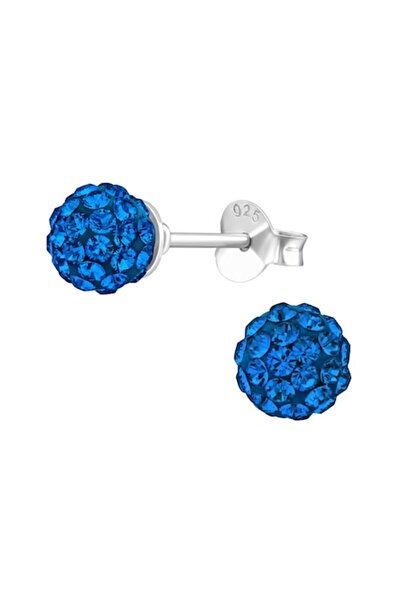 BV Cercei din argint - Glob de cristal albastru Capri (A4S39277)