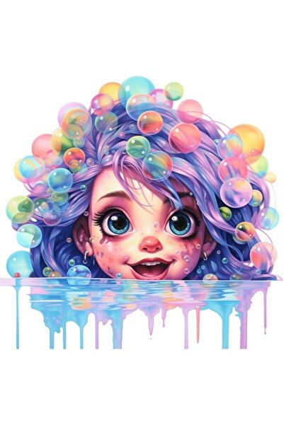 BV Autocolant decorativ, culori pastelate, fată, violet, 62 cm