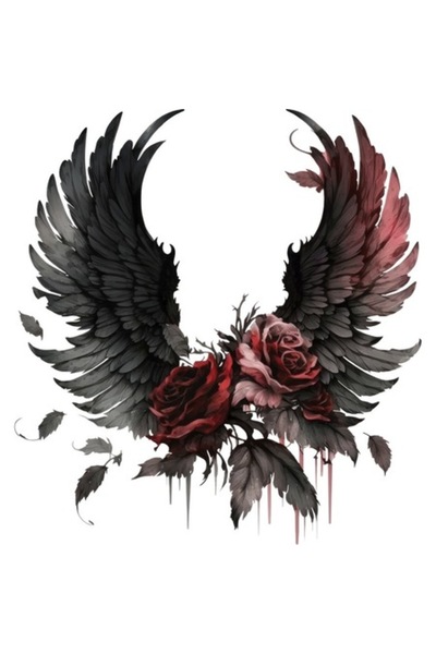 BV Autocolant decorativ - Aripi, Negru, 61 cm